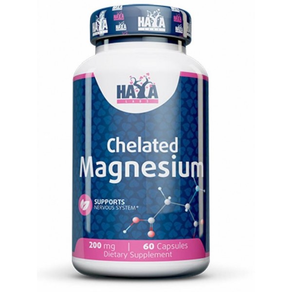 Магний Хелат, Haya Labs, Chelated Magnesium 200 мг - 60 капс