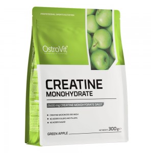 Креатин моногидрат, OstroVit, Creatine Monohydrate - 300 г - Зеленое яблуко