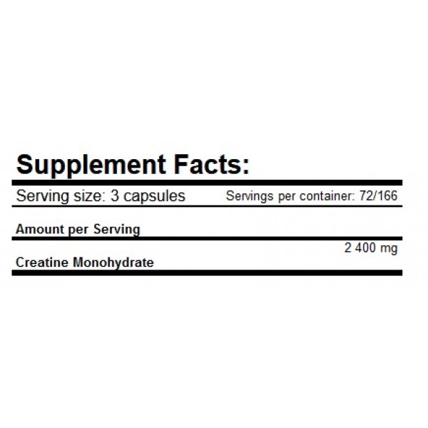 Креатин моногидрат в капсулах, Amix, Creatine monohydrate 800 мг - 220 капс