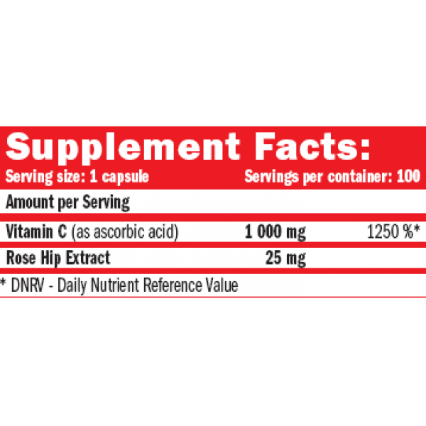 Витамин С + экстракт шиповника, Amix, C-Vitamin + Rose Hips 1000 мг - 100 капс