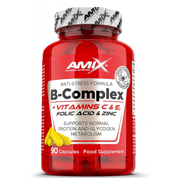 Комплекс вітамінів групи В + Цинк, вітаміни С,Е, Amix, B-Complex + vit.C & vit.E - 90 капс