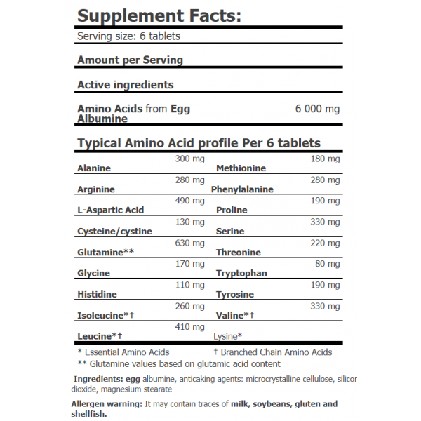 Аминокислоты яичного белка, Amix, EGG Amino 6000 - 120 капс
