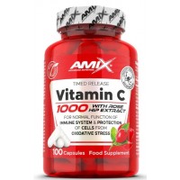 Витамин С + экстракт шиповника, Amix, C-Vitamin + Rose Hips 1000 мг - 100 капс