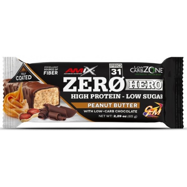 Протеиновый батончик без сахара, Amix, Low-Carb ZeroHero Protein Bar - 65 г