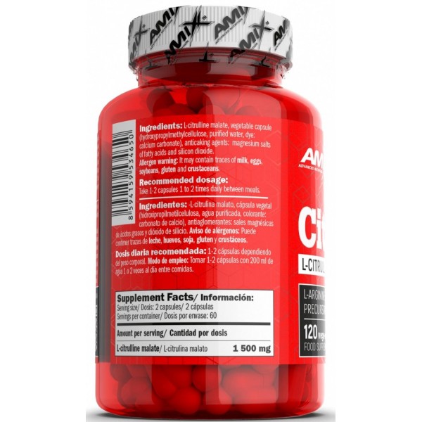 Л-Цитруллин малат, Amix, CitruLyn 750 мг - 120 капс