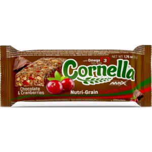 Батончик с мюслями, Amix, Cornella Crunchy Muesli Bar - 50 г - Шоколад-Клюква