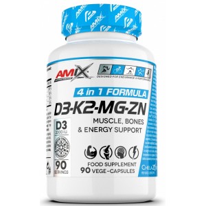 4 в 1: Д3 + К2, Магний, Цинк,, Amix, Performance Amix D3-K2-Mg-Zn - 90 веган капс