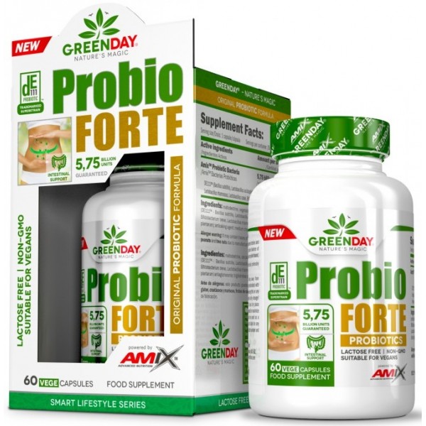 Пробиотики для улучшения микрофлоры кишечника, Amix, GreenDay ProVegan Probio Forte - 60 веган капс