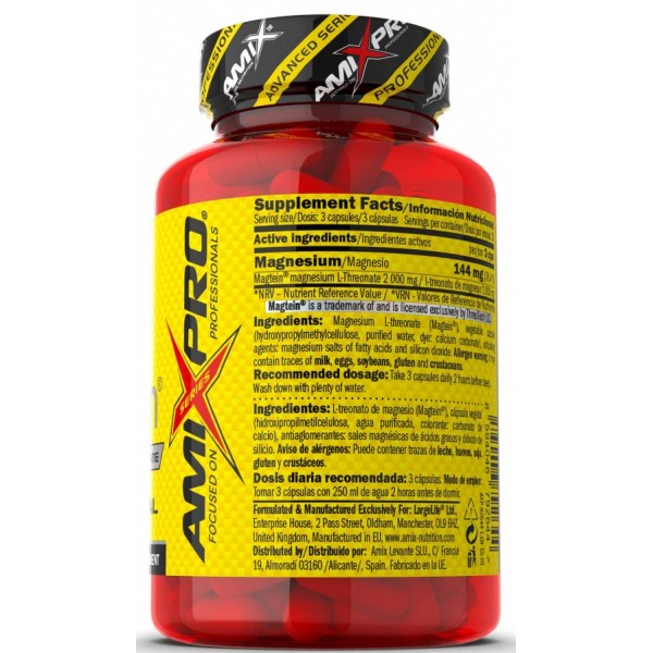 Магній L-треонат, Amix, Magnesium L-Threonate Magtein® - 90 веган капс