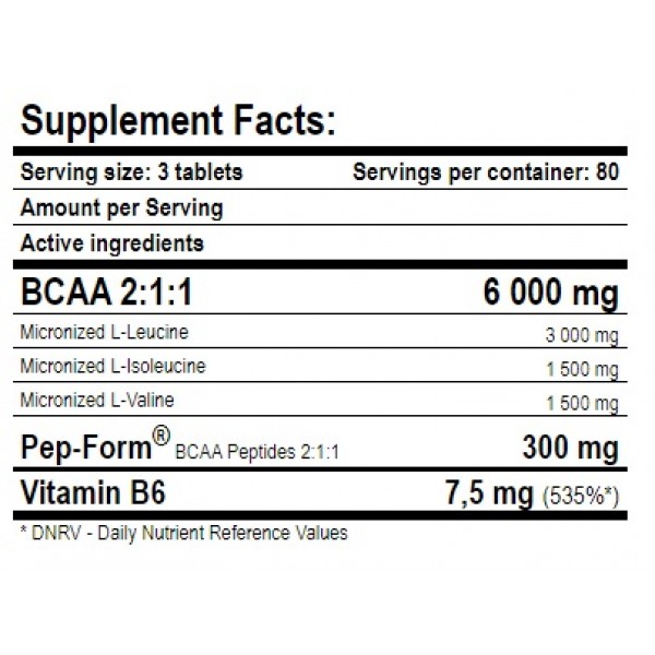 Таблетированные аминокислоты ВСАА в высокой концентрации, Amix, MuscleCore® BCAA with PepForm - 240 таб