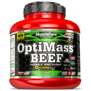 Высокобелковый гейнер с говяжим белком и креатином, Amix, MuscleCore® OptiMass Beef Gainer - 2,5 кг