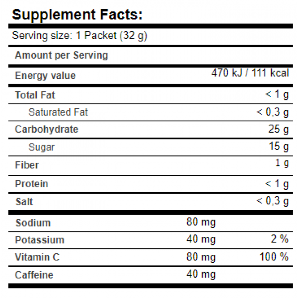 Изотонический гель с кофеином, Amix, Performance Rock´s Gel with caffeine - 32 г