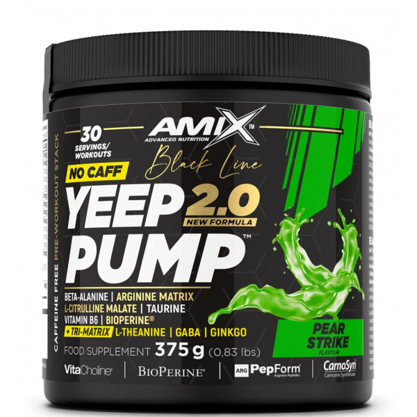Предтрен без кофеїну (нова формула), Amix, Black Line Yeep Pump No Caff 2.0 - 375 г 