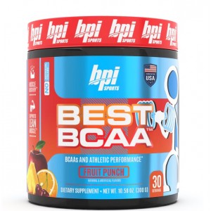 Аминокислоты ВСАА + Конъюгированная линолевая кислота (CLA), BPi, Best BCAA - 300 г - Фруктовый пунш