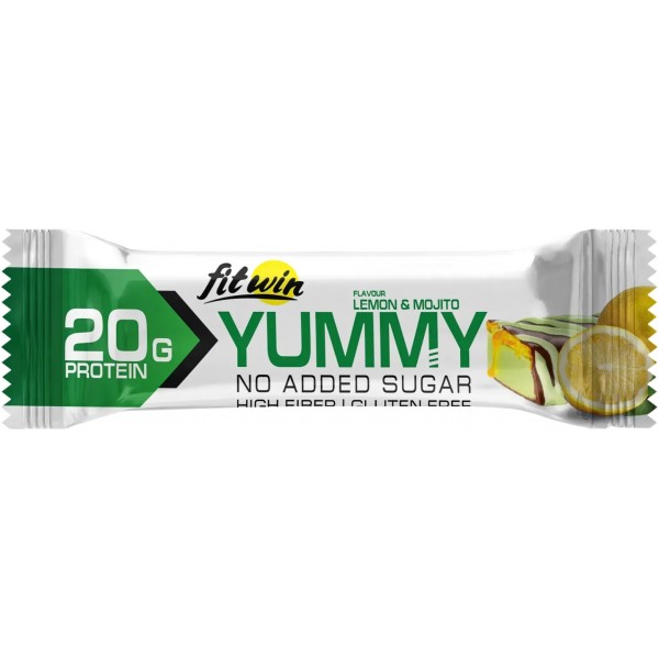 Батончик 20 г белка без сахара, FitWin, YummY Bar 36,6% - 55 г  Батончик 20 г белка без сахара, FitWin, YummY Bar 36,6% - 55 г