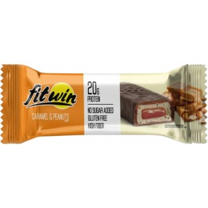 Батончик з протеїном, FitWin, Protein Bar 33% - 60 г - Карамель-Арахіс