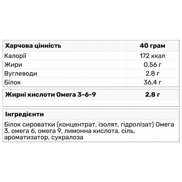 Сывороточный протеин с полезными жирами Омега 3-6-9, Power Pro, Protein Omega - 1 кг