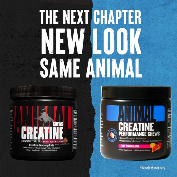 Креатин в жевательных таблетках, Universal Nutrition, Animal Creatine Chews - 120 жевательных таблеток