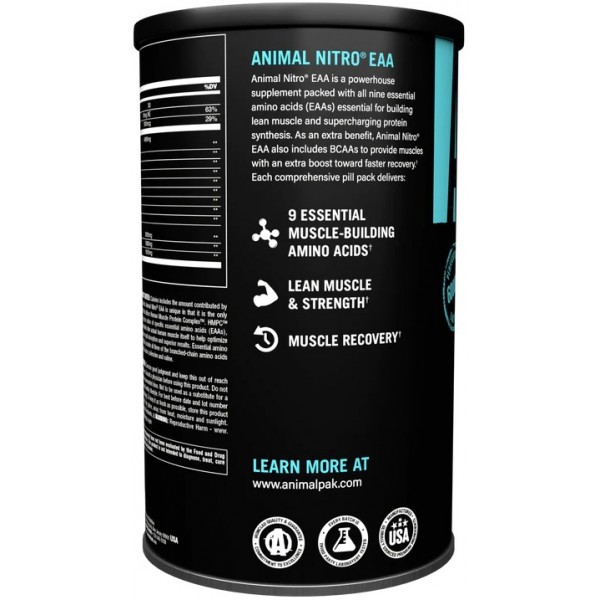 Незаменимые анаболические аминокислоты, Universal Nutrition, Animal Nitro EAA  - 44 пак