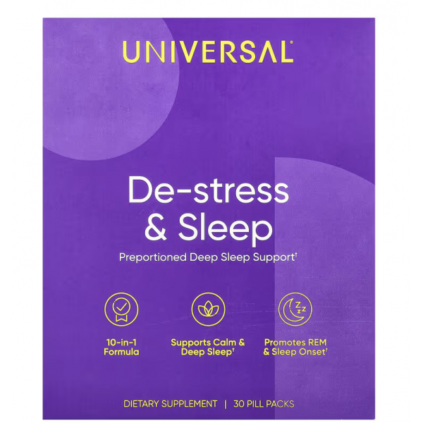 Формула для сна и здоровья нервной системы, Universal Nutrition, De-Stress & Sleep - 30 пак