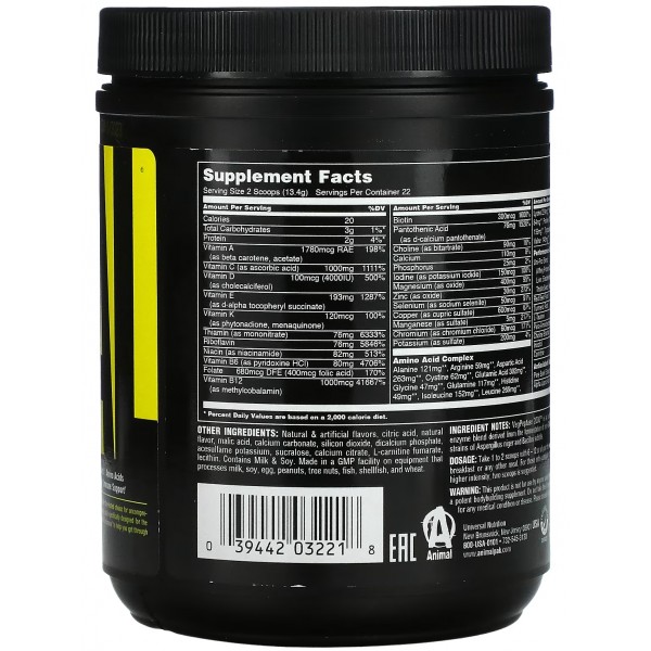 Мощный витаминный комплекс в порошке, Universal Nutrition, Animal Pak powder - 295 г