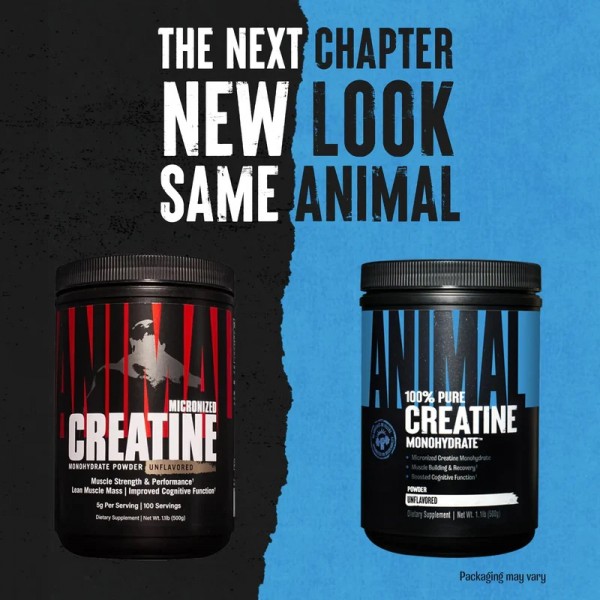 Микронизированный креатин моногидрат, Universal Nutrition, Animal Creatine Powder - 500 г