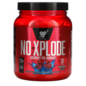 Предтренировочный комплекс с кофеином, N.O.-Xplode 3.0 Pre-Workout 555 г - голубая малина