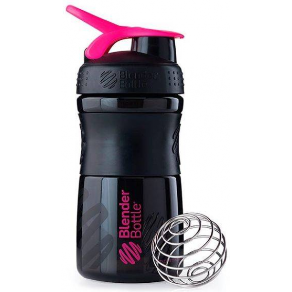 Шейкер с шариком, Blender Bottle, SportMixer - 590 мл - Black/Pink