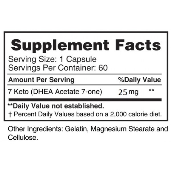 7-Кето Дегидроэпиандростерон (DHEA), Earths Creation, 7-КЕТО DHEA 25 мг - 60 капс