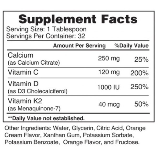 Кальций + Витамины С, Д3, К2 в жидкой форме, Earths Creation, Calcium & VitD3 Drink - 473 мл