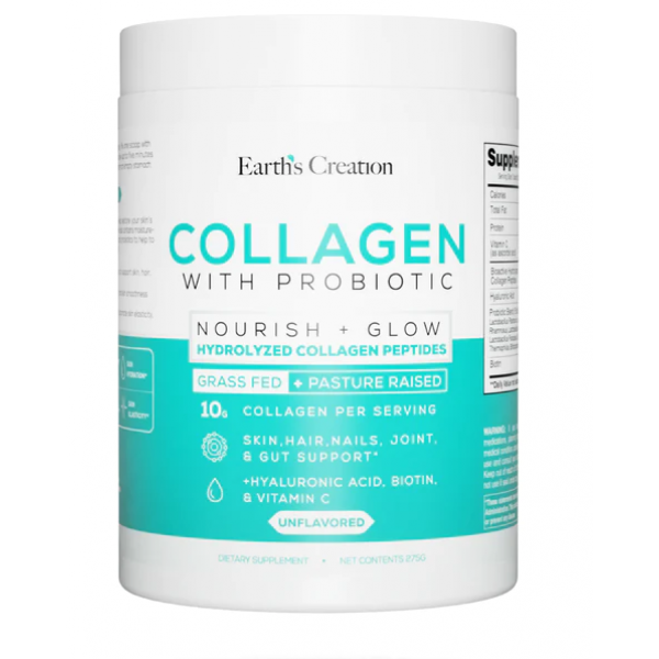 Гидролизат Коллагена пептидный + пробиотики, Earth Creation, Collagen Advanced - 275 г