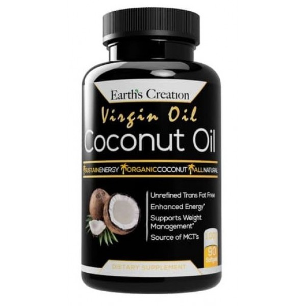 Кокосовое масло (диетические жиры MCT) , Earths Creation, Coconut Oil 1000 мг - 90 гель капс