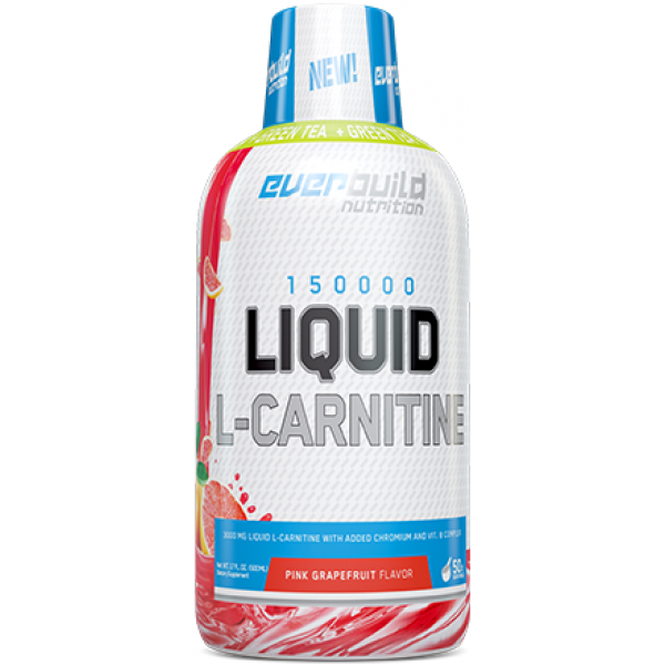 Л-карнітин 150.000, Everbuild Nutrition, Liquid L-Carnitine 3000 мг + Green Tea - 500 мл