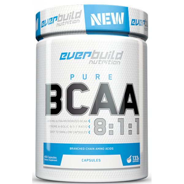 Аминокислоты ВСАА 8:1:1, Everbuild Nutrition, BCAA 8:1:1 800 мг – 400 капс