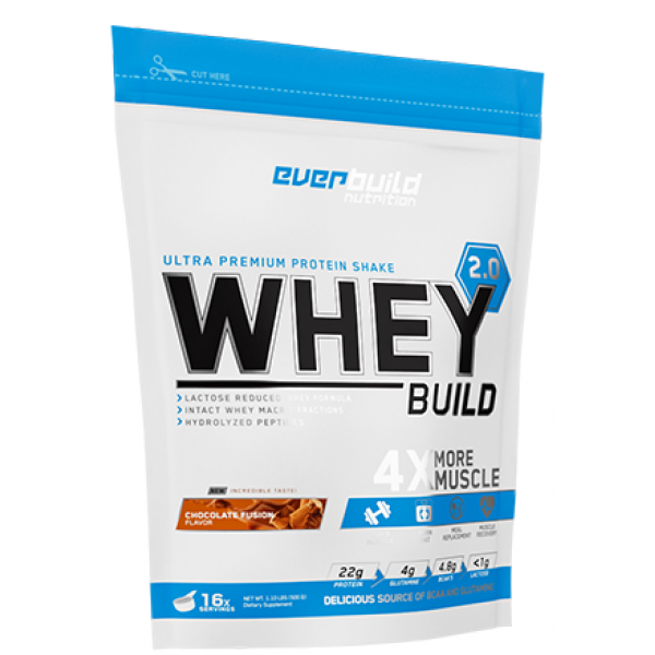 Протеїн 70% білка, Everbuild Nutrition, Whey Protein Build 2.0 - 500 г