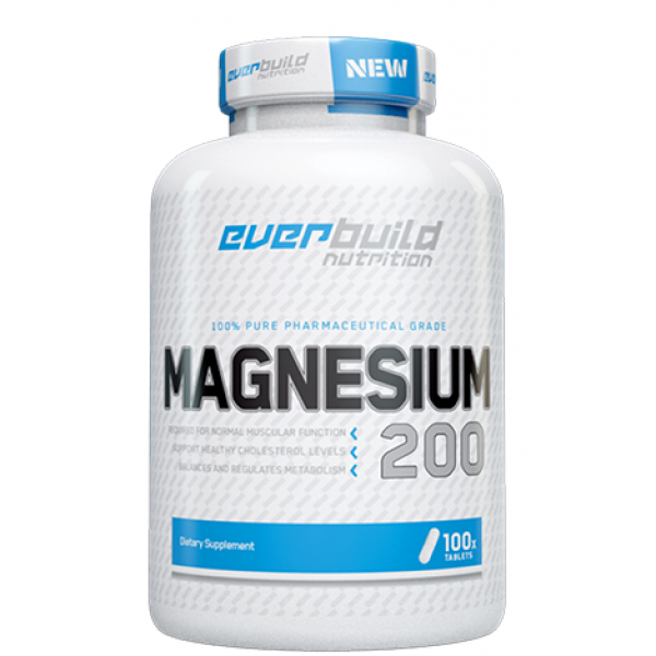 Магній 200 мг (цитрат), Everbuild Nutrition, Magnesium Citrate 200 мг – 100 таб