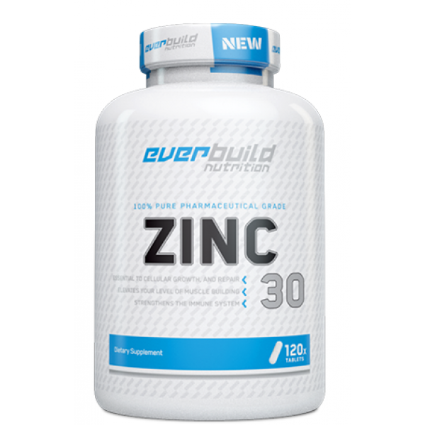 Цинк хелат, Everbuild Nutrition, Zinc Bisglycinate 30 мг - 120 таб
