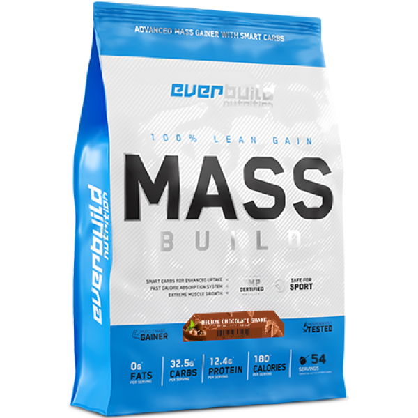 Комплексный гейнер на сложных углеводах, Everbuild Nutrition, Mass Build Gainer – 2,7 кг