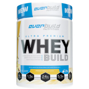 Протеїн концентрат сироватковий, Everbuild Nutrition, Ultra Premium Whey Protein Build - 454 г - Полуничне смузі