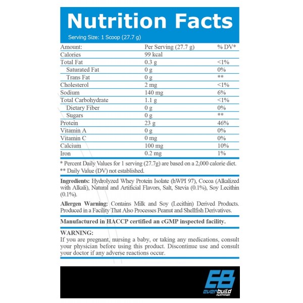 Протеїн ізолят (пробник), Everbuild Nutrition, ISO Build Protein Isolate - 28 г