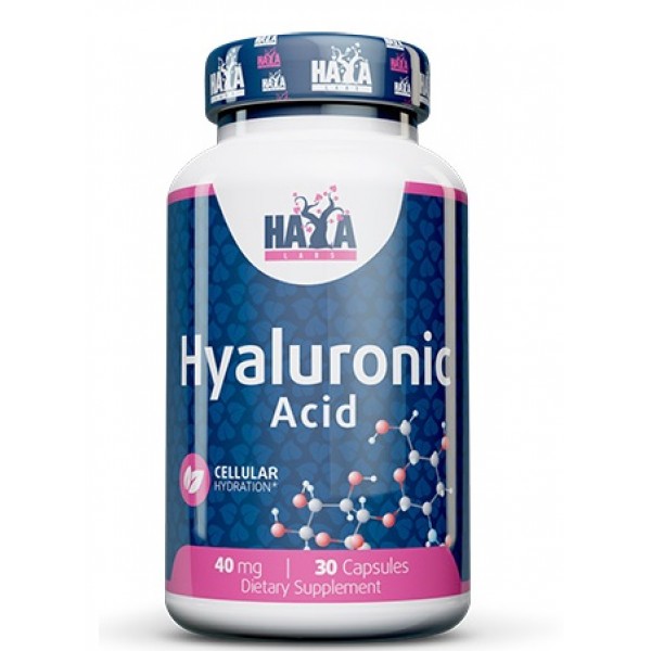 Гиалуроновая кислота, Haya Labs, Hyaluronic Acid 40 мг - 30 капс