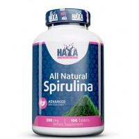 Спирулина (водоросли богатые белком и витаминами), Haya Labs, All Natural Spirulina 500 мг - 100 таб