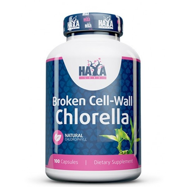 Хлорелла (водоросли с витаминами), Haya Labs, Broken Cell Wall Chlorella 500 мг - 100 капс