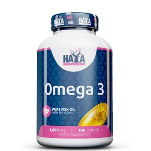 Омега -3 незаменимые жирные кислоты, Haya Labs, Omega 3 1000 мг - 100 гель капс