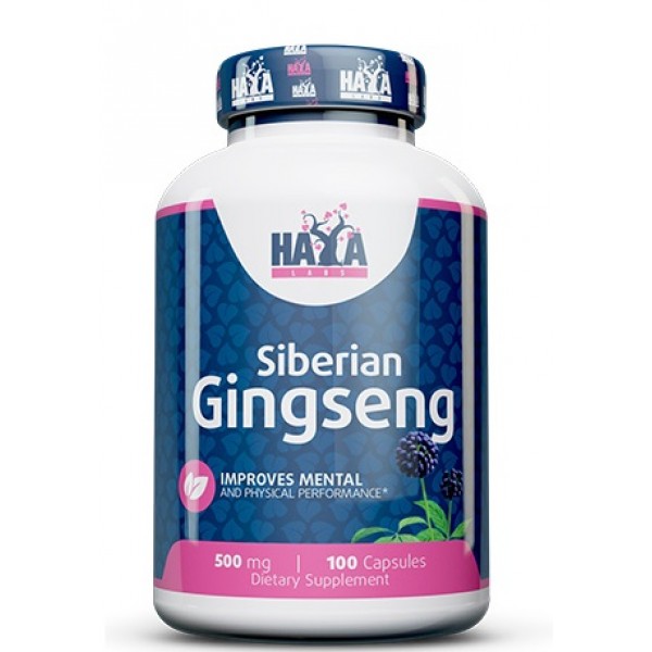 Сибирский Женьшень (корень), Haya Labs, Siberian Ginseng 500 мг - 100 капс