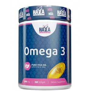 Омега -3 незаменимые жирные кислоты, Haya Labs, Omega 3 1000 мг - 200 гель капс