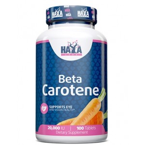 Натуральный Бета-Каротин (Витамин А), Haya Labs, Natural Beta Carotene 20,000 IU - 100 таб