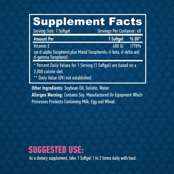 Витамин Е (альфа, бета, гамма и дельта токоферолы), Haya Labs, Vitamin E Mixed Tocopherols 400 IU - 60 гель капс