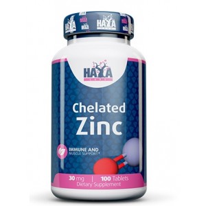 Цинк Бисглицинат 30 мг, Haya Labs, Chelated Zinc Bisglycinate 30 мг - 100 таб