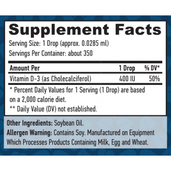 Жидкий Витамин Д 3 400 МЕ, Haya Labs, Liquid Vitamin D-3 400 МЕ - 10 мл